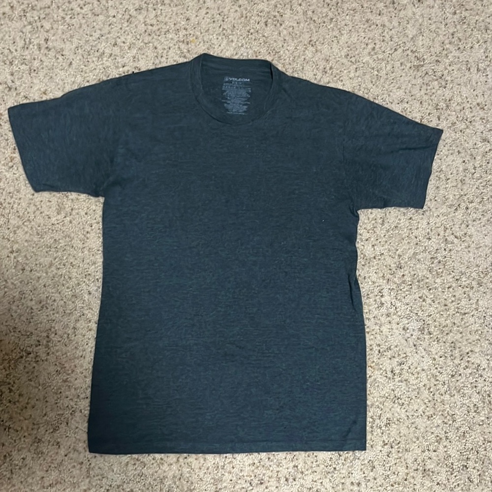 ✅ VOLCOM Short Sleeve Crewneck Tee Shirt Poly Cotton Comfort Blend Size M Gray